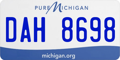MI license plate DAH8698