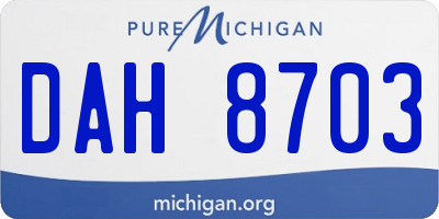 MI license plate DAH8703