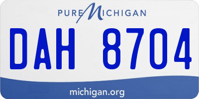 MI license plate DAH8704