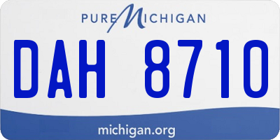 MI license plate DAH8710