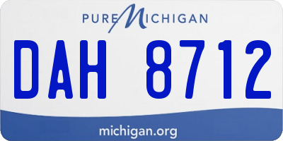 MI license plate DAH8712