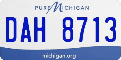 MI license plate DAH8713