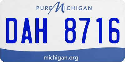 MI license plate DAH8716