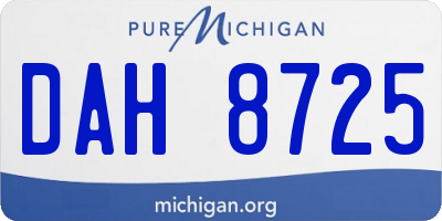 MI license plate DAH8725
