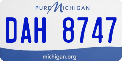 MI license plate DAH8747