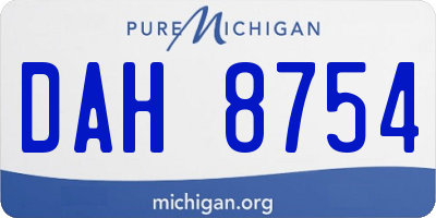 MI license plate DAH8754