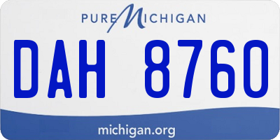 MI license plate DAH8760