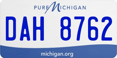 MI license plate DAH8762