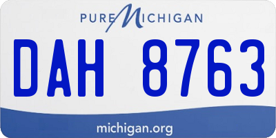 MI license plate DAH8763
