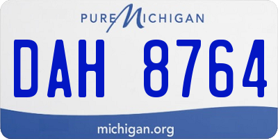 MI license plate DAH8764