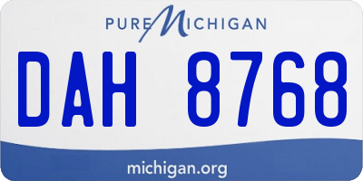 MI license plate DAH8768