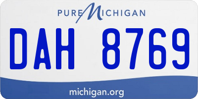 MI license plate DAH8769