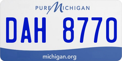 MI license plate DAH8770