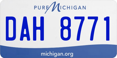 MI license plate DAH8771
