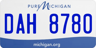 MI license plate DAH8780