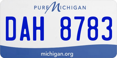 MI license plate DAH8783