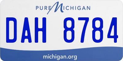 MI license plate DAH8784