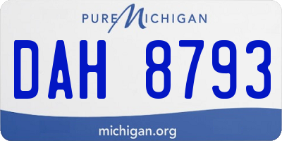 MI license plate DAH8793