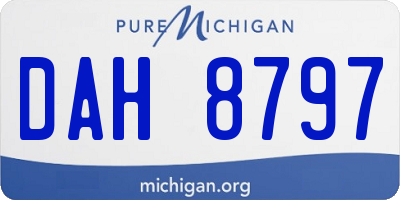 MI license plate DAH8797