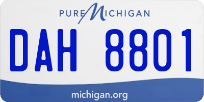 MI license plate DAH8801