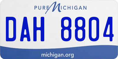 MI license plate DAH8804