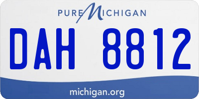 MI license plate DAH8812