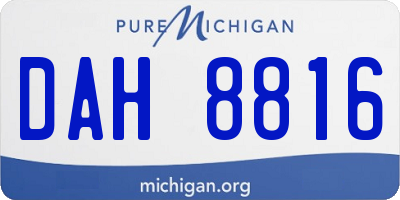 MI license plate DAH8816