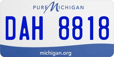 MI license plate DAH8818