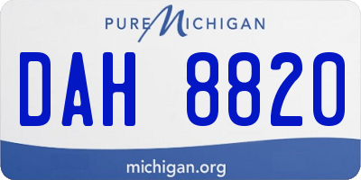MI license plate DAH8820