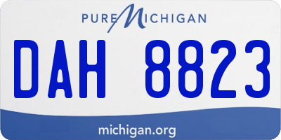 MI license plate DAH8823