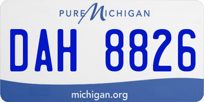 MI license plate DAH8826