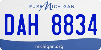 MI license plate DAH8834
