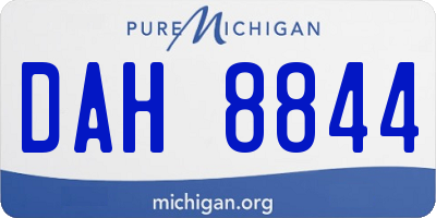 MI license plate DAH8844