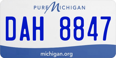MI license plate DAH8847