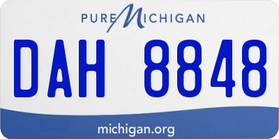 MI license plate DAH8848