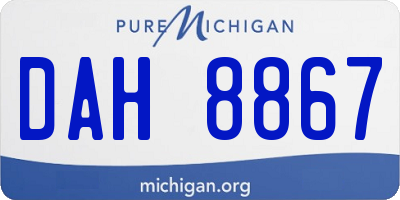 MI license plate DAH8867