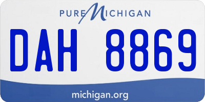 MI license plate DAH8869