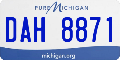 MI license plate DAH8871