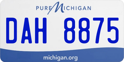 MI license plate DAH8875