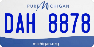 MI license plate DAH8878