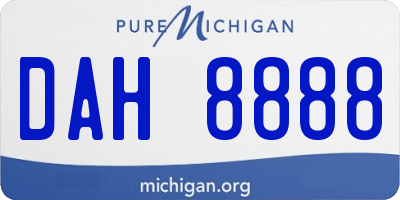 MI license plate DAH8888
