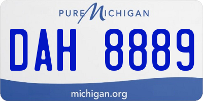 MI license plate DAH8889