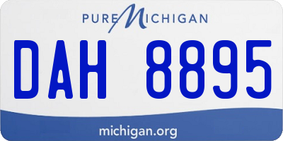 MI license plate DAH8895