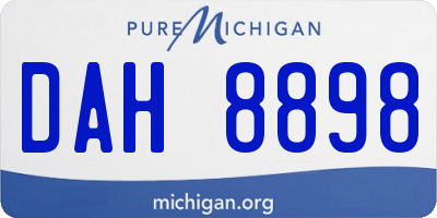 MI license plate DAH8898