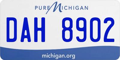 MI license plate DAH8902