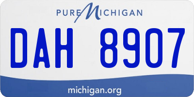 MI license plate DAH8907