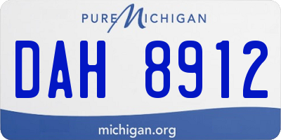 MI license plate DAH8912