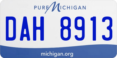 MI license plate DAH8913