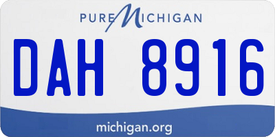MI license plate DAH8916