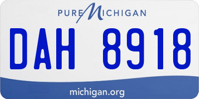 MI license plate DAH8918
